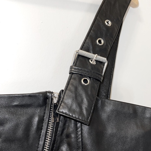 NEW ZARA LEATHER MINI DRESS - Picture 13 of 16